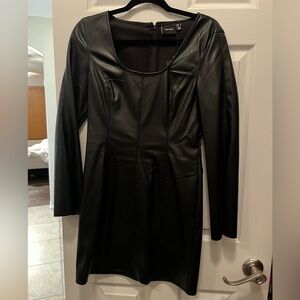 Faux Leather Mini Dress
